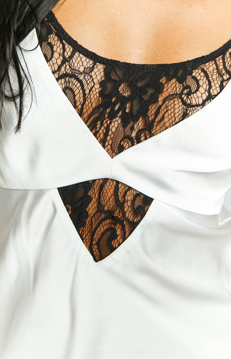 Elery White Contrast Midi Dress — 4