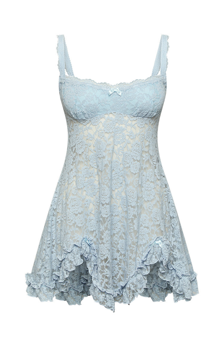 All Mine Blue Lace Mini Dress — 6