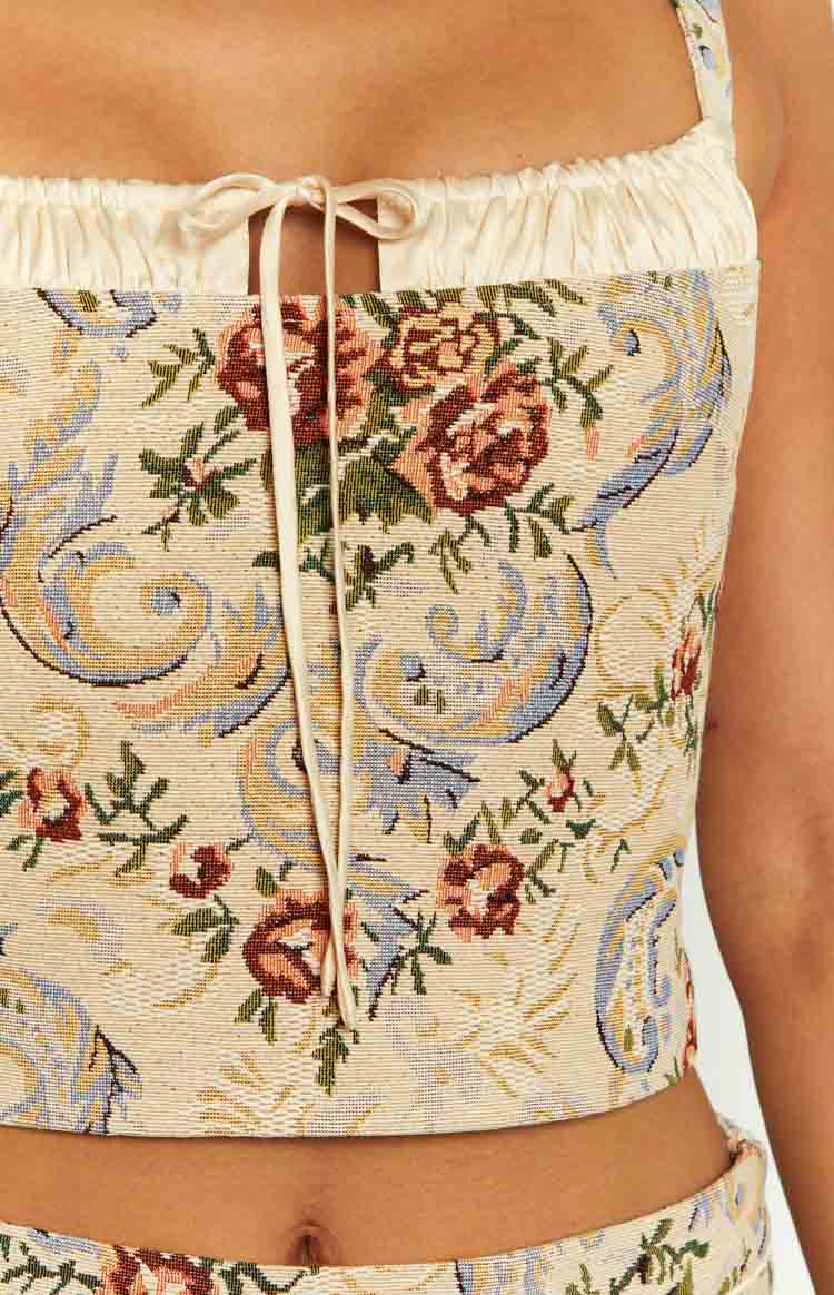 Till Forever Beige Tapestry Top — 8