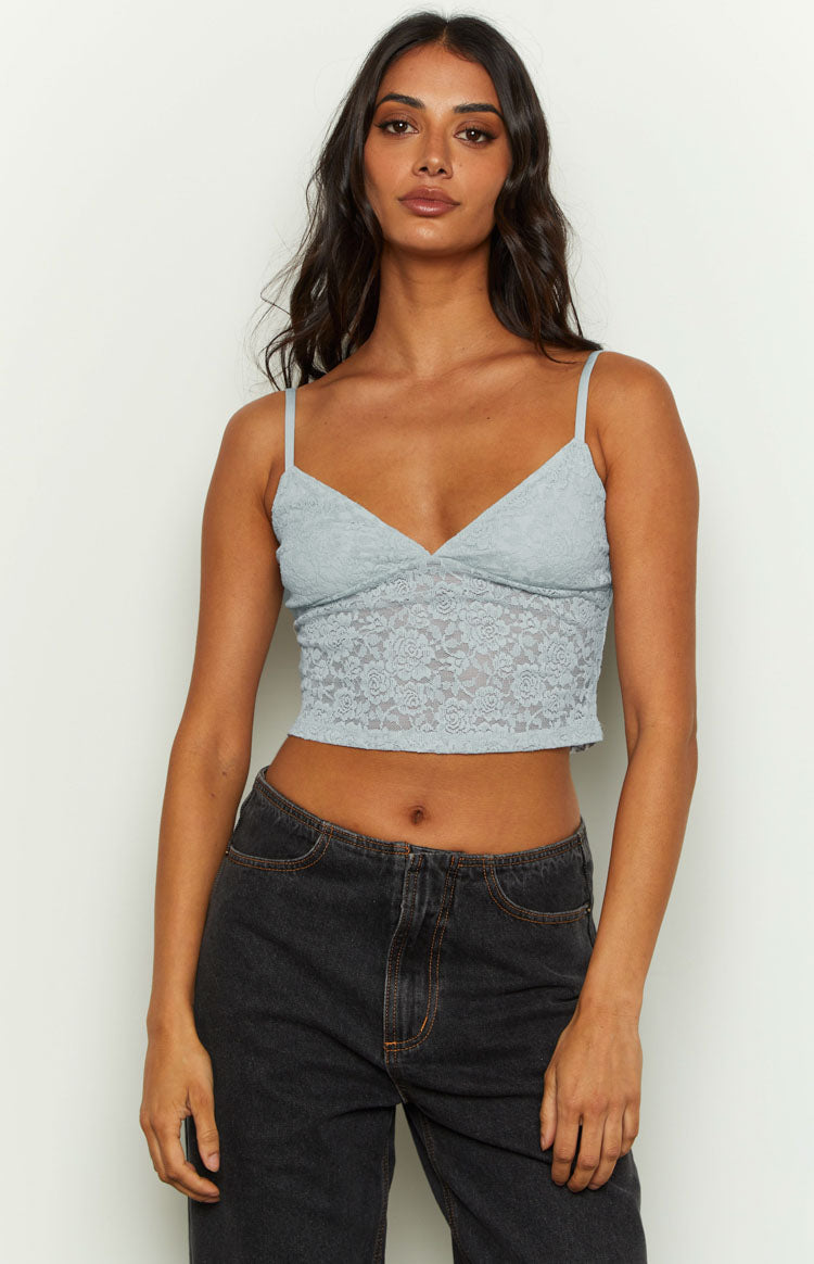 Here With Me Blue Lace Cami and Shrug Set — 7