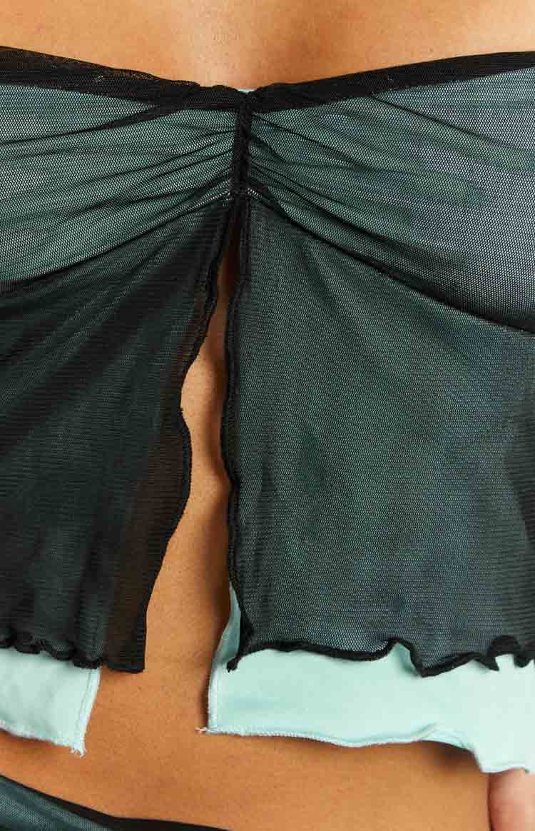Taytum Blue Contrast Mesh Top — 7