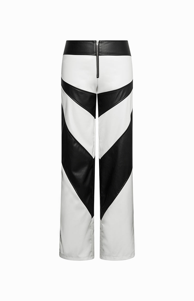 Night Rider PU White Contrast Pants — 6
