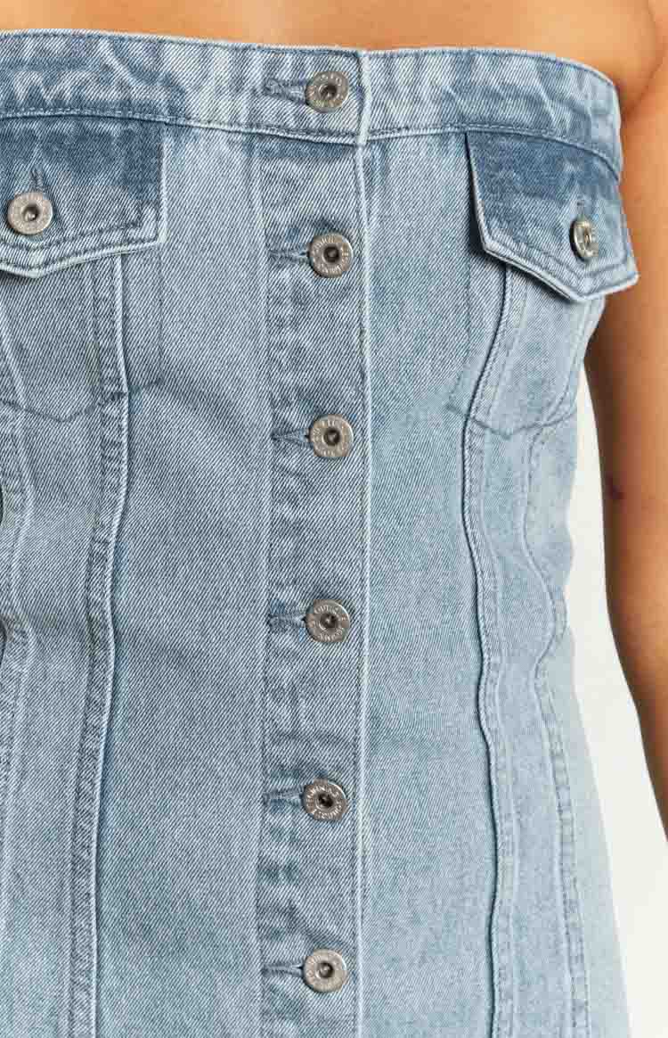 Wilma Blue Denim Corset Mini Dress — 6