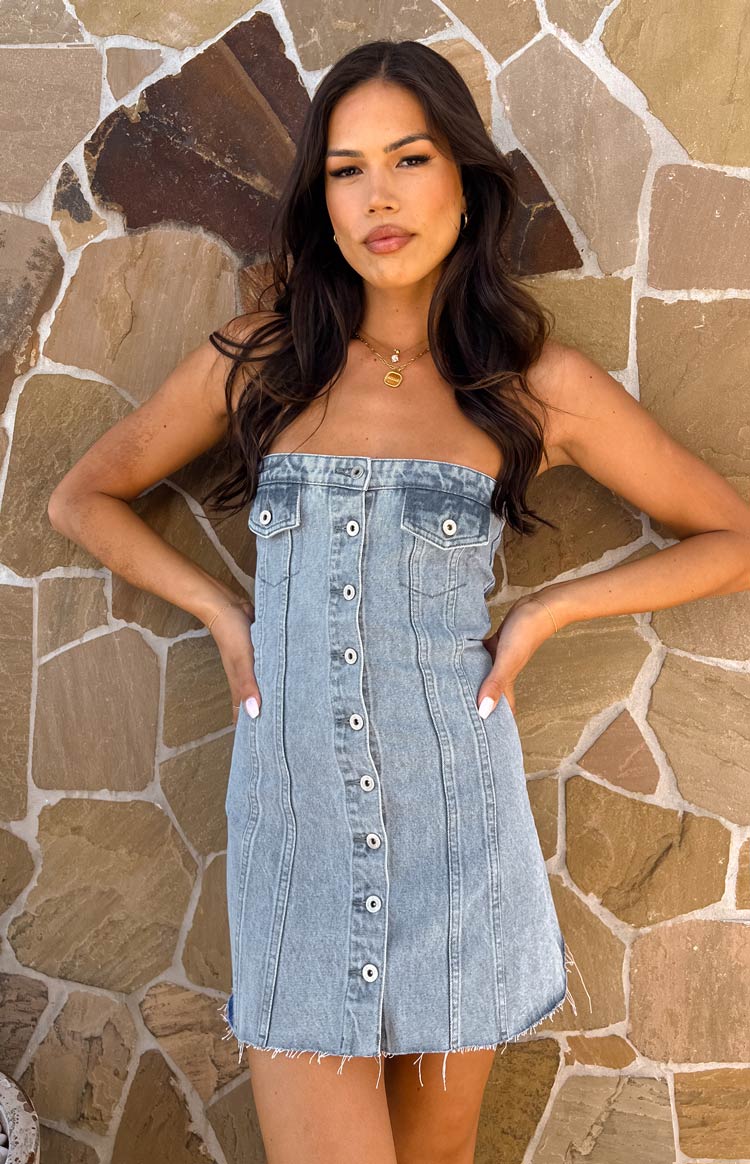 Wilma Blue Denim Corset Mini Dress — 7