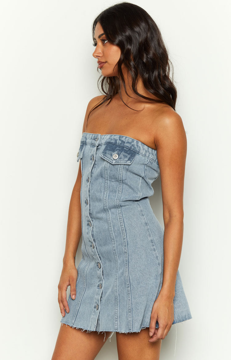 Wilma Blue Denim Corset Mini Dress — 4