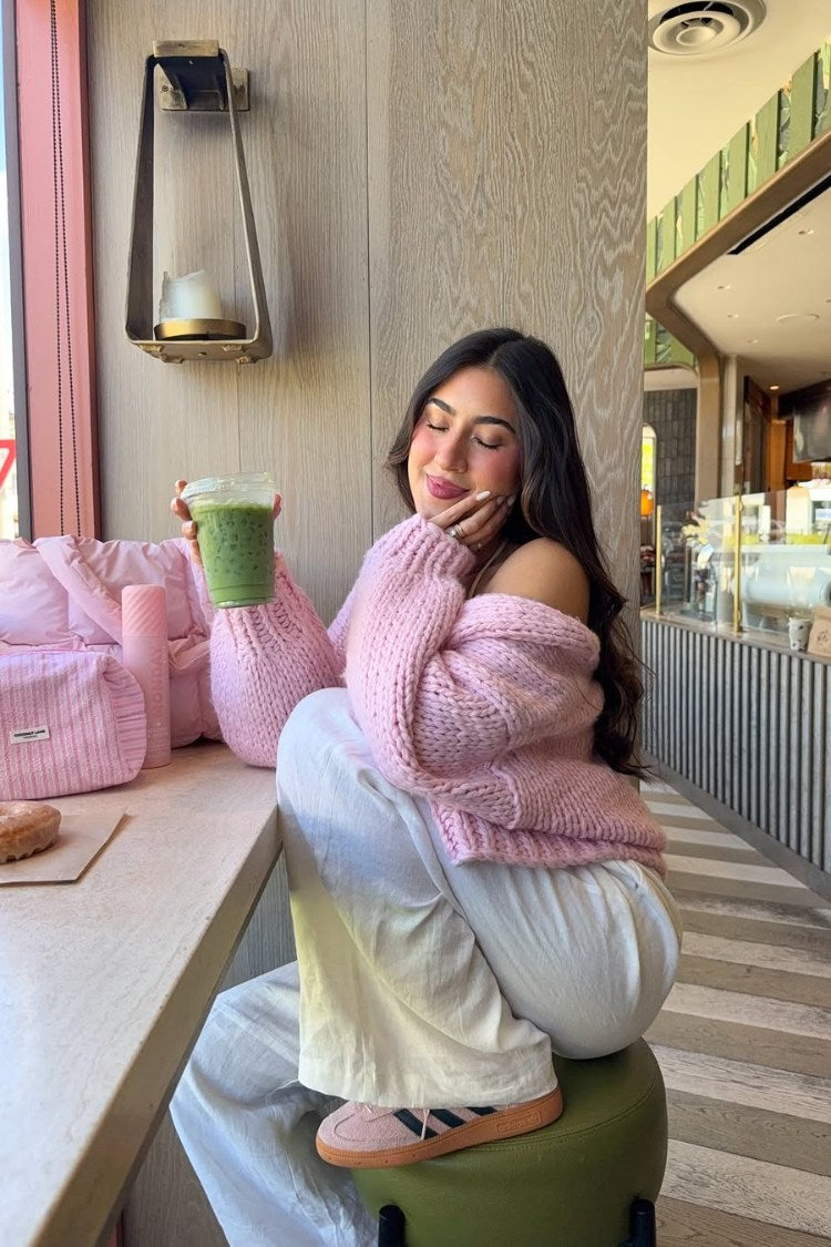Sorbet Pink Chunky Cardigan — 1
