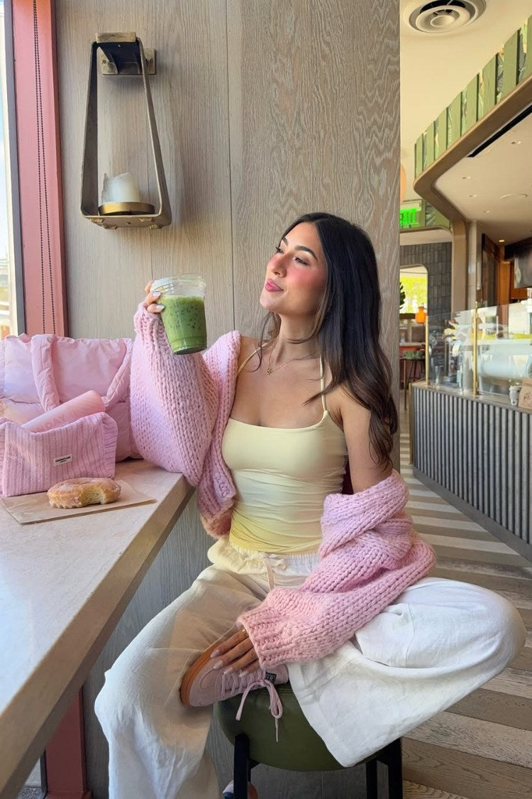 Sorbet Pink Chunky Cardigan — 13