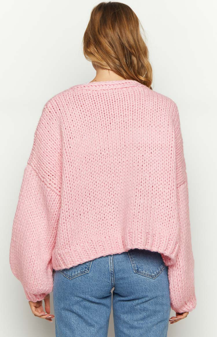 Sorbet Pink Chunky Cardigan — 19