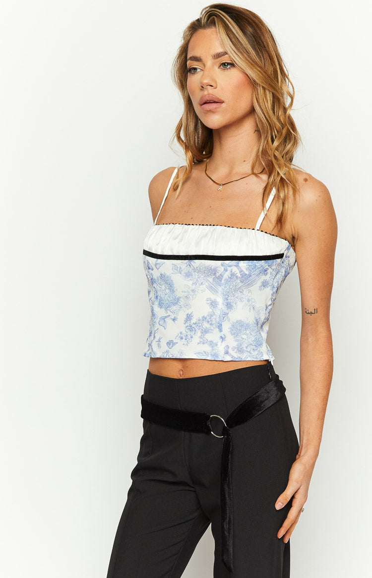 Gianna Blue Print Top — 4
