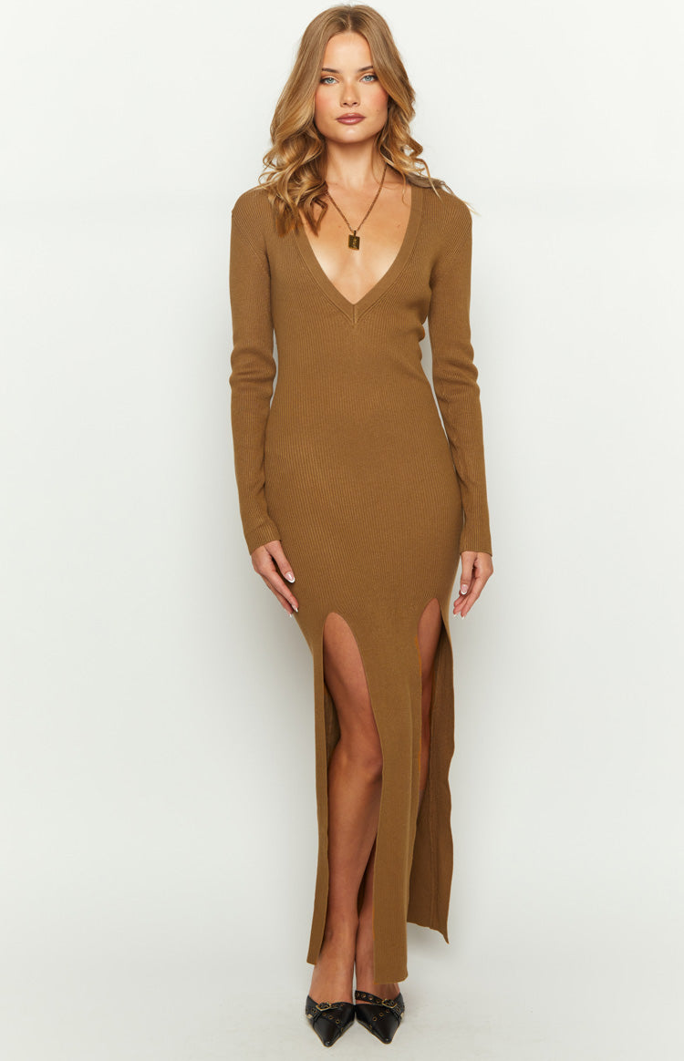 Lioness Opulence Camel Maxi Dress — 3