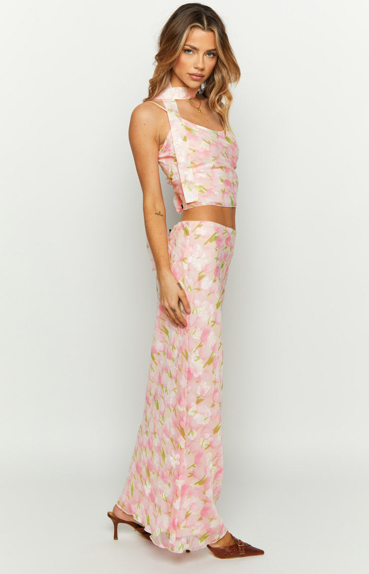 Irina Pink Print Maxi Skirt — 5