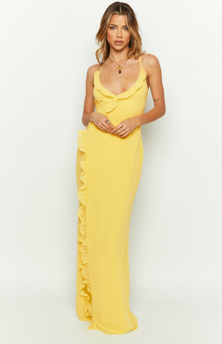Nahanee Yellow Ruffle Maxi Dress — 6