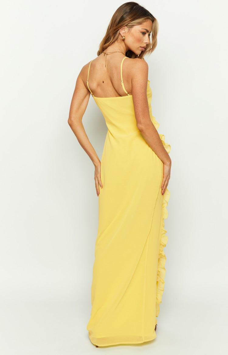 Nahanee Yellow Ruffle Maxi Dress — 8