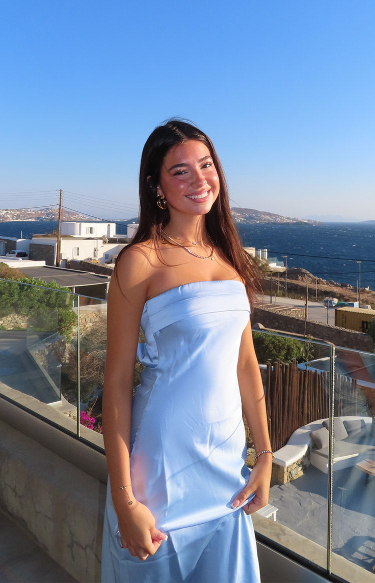 Maiah Blue Formal Maxi Dress — 1