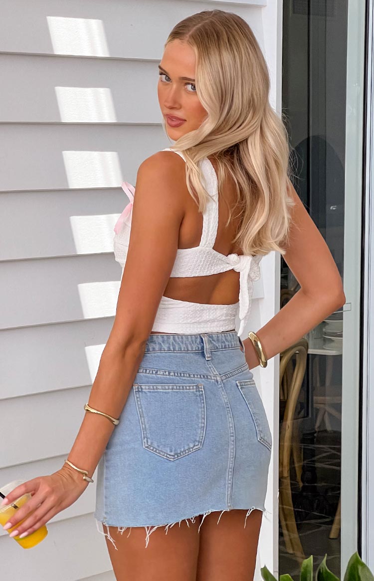 Vida White Bow Top — 18