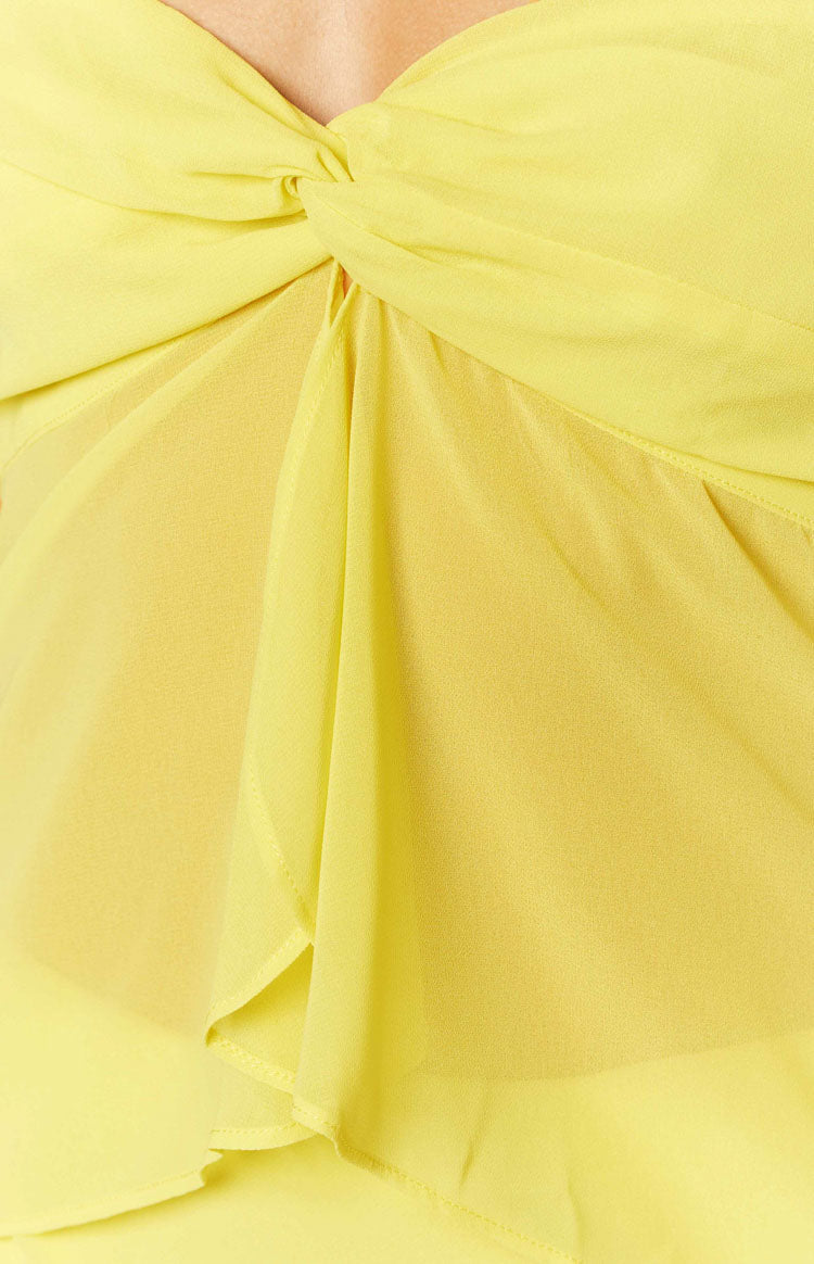 Jacqulin Yellow Strapless Top — 6