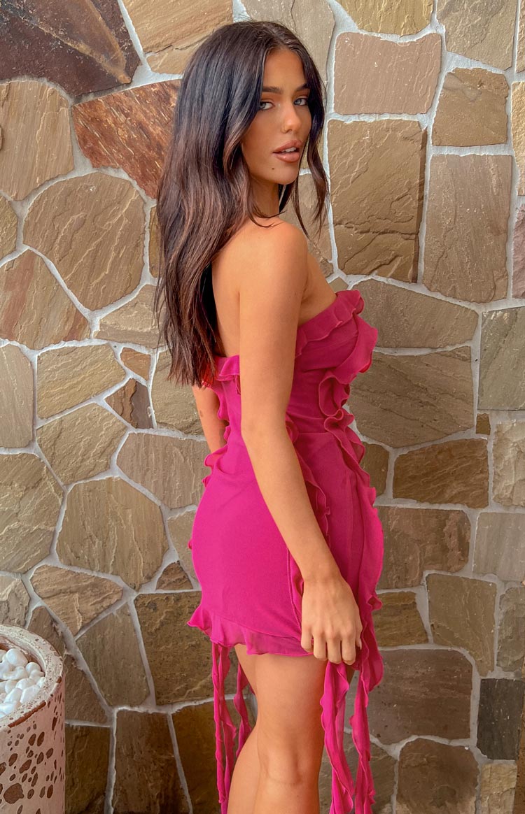She's The One Fuchsia Tassel Mini Dress — 6