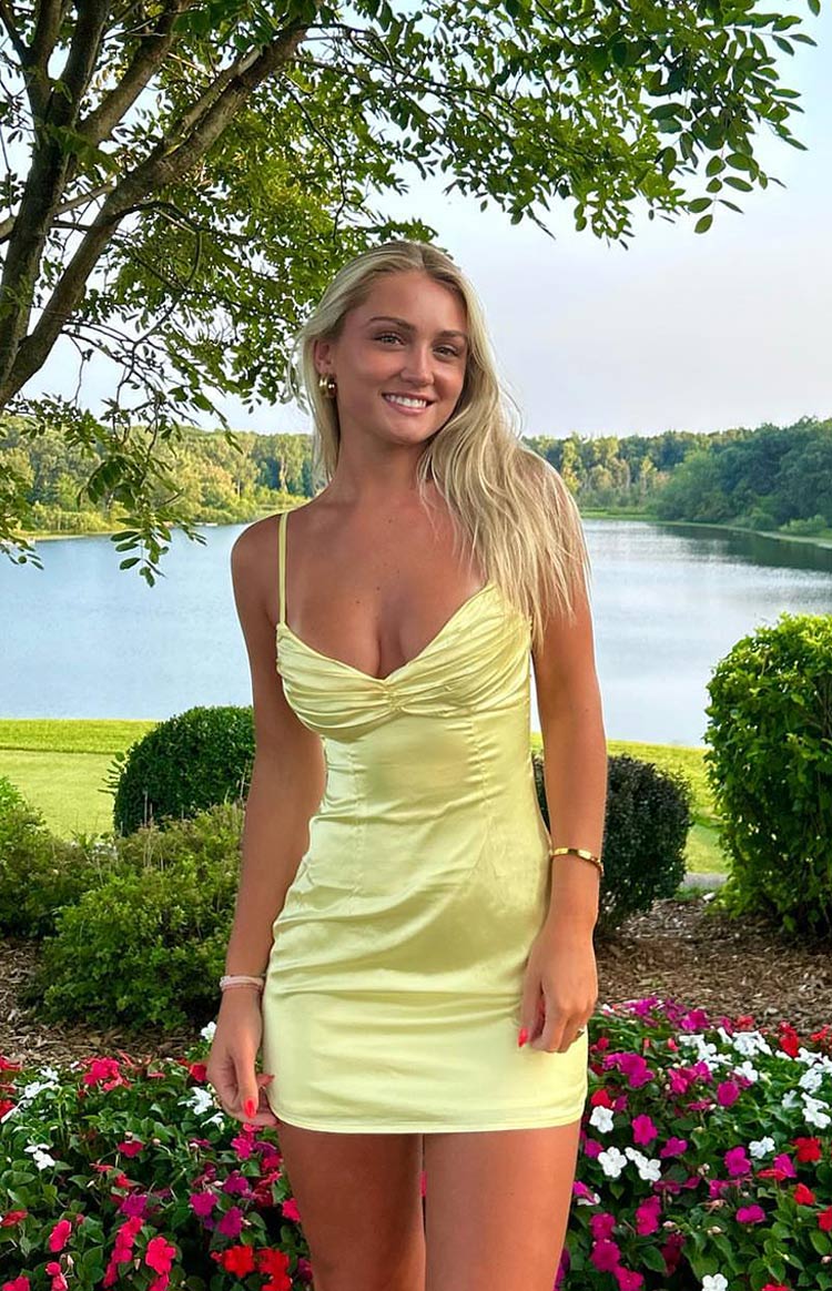 Honey Yellow Mini Dress — 15