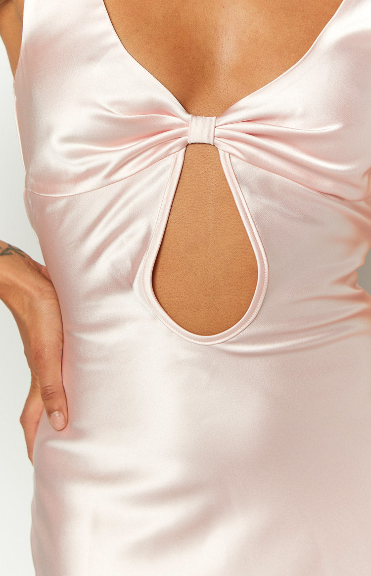 Attina Pink Satin Maxi Dress — 6