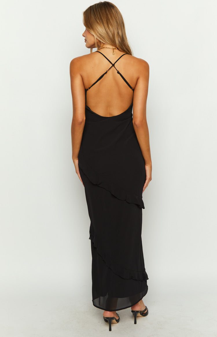 Naomi Black Chiffon Maxi Dress — 6