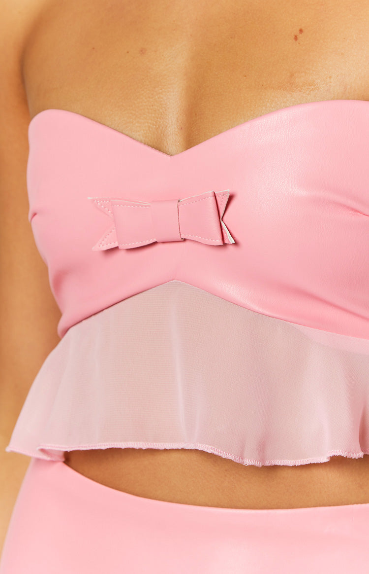 Sweetest Pink Strapless Crop Top — 6