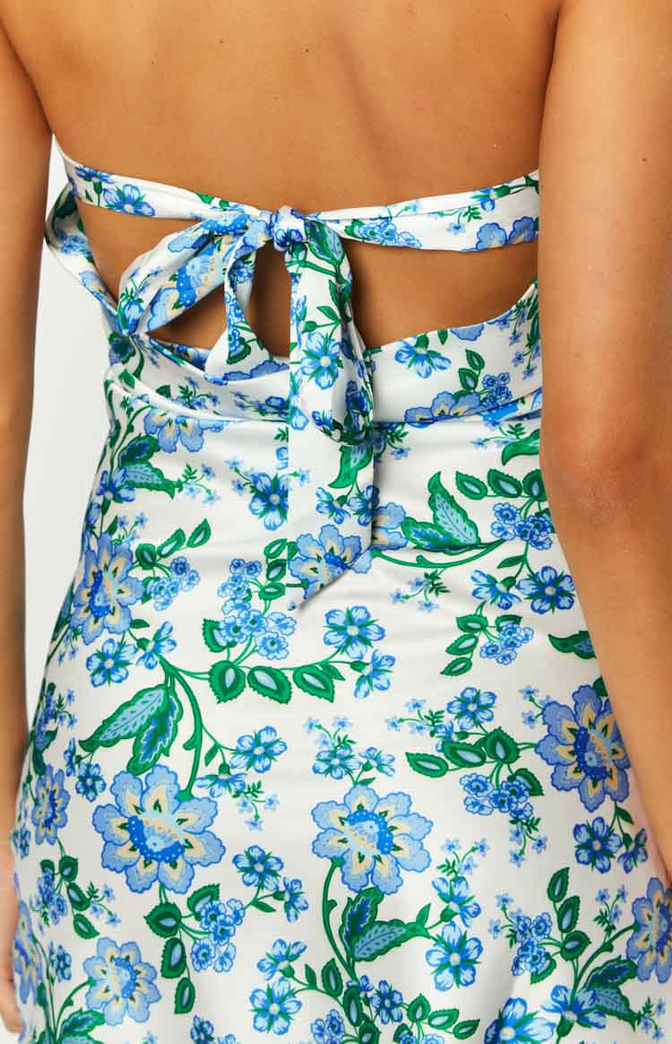 Ellie Blue Floral Strapless Mini Dress — 6