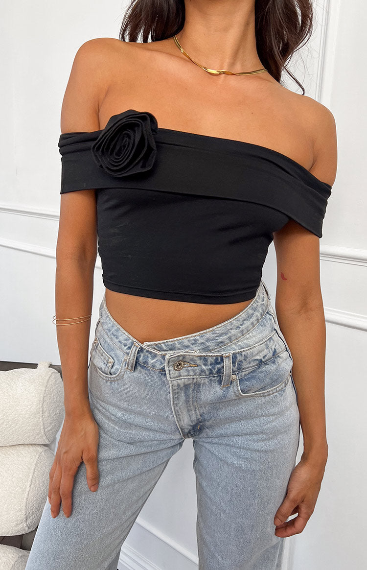 Hadley Off The Shoulder Rose Crop Top — 7