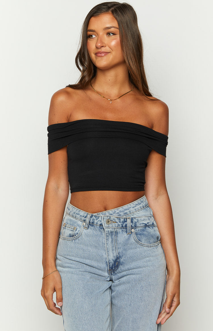 Hadley Off The Shoulder Rose Crop Top — 1