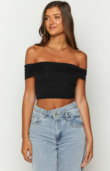 Hadley Off The Shoulder Rose Crop Top — 1