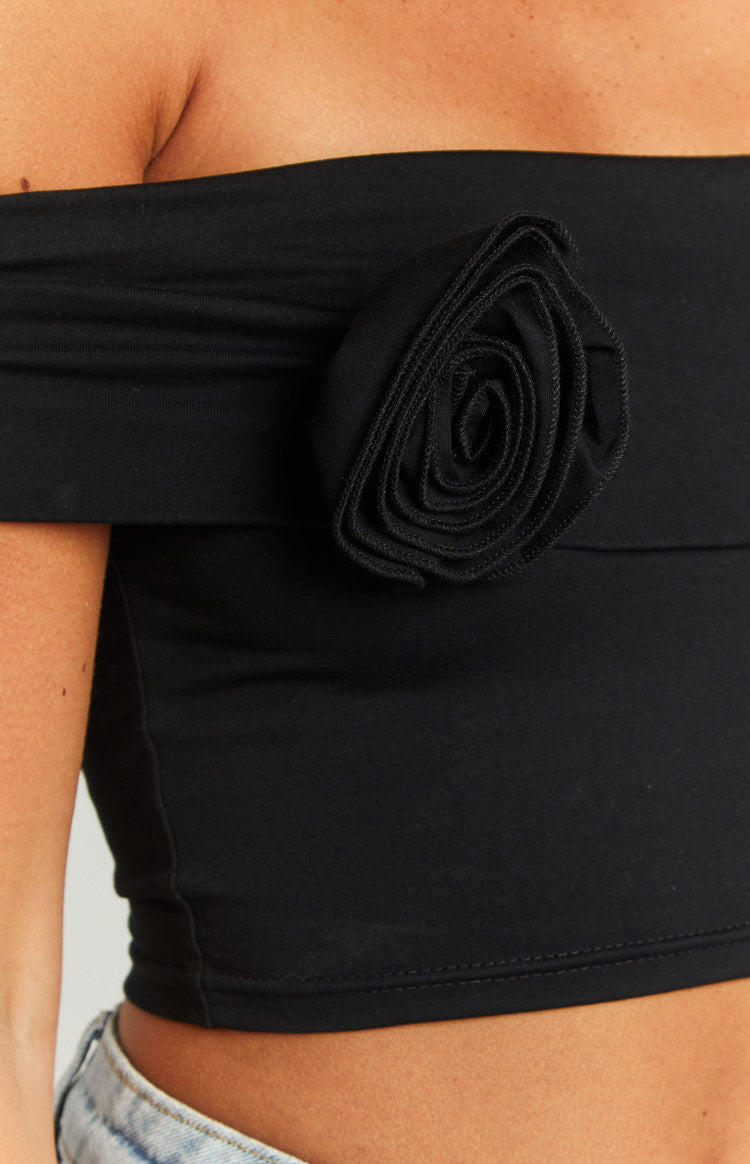 Hadley Off The Shoulder Rose Crop Top — 5