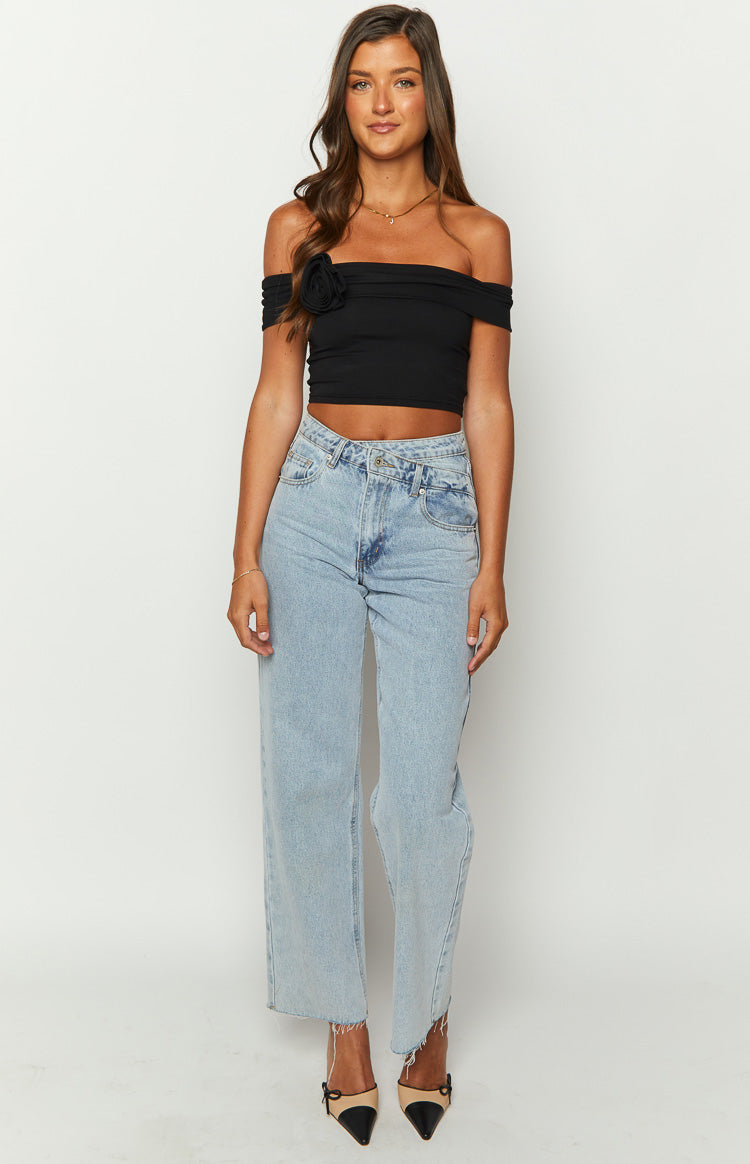 Hadley Off The Shoulder Rose Crop Top — 1