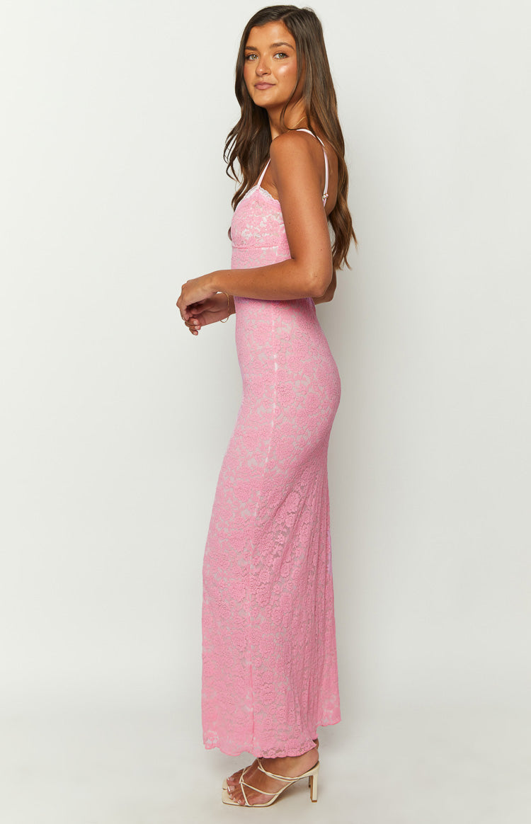 Kata Pink Lace Maxi Dress — 4