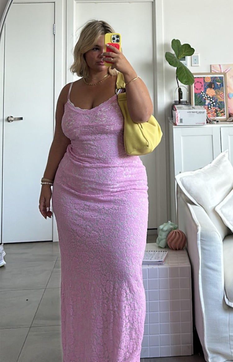 Kata Pink Lace Maxi Dress — 8