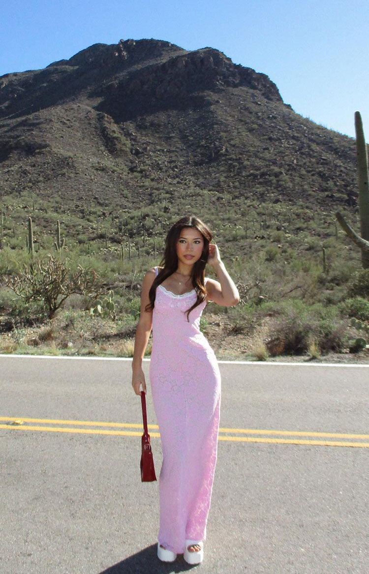 Kata Pink Lace Maxi Dress — 9