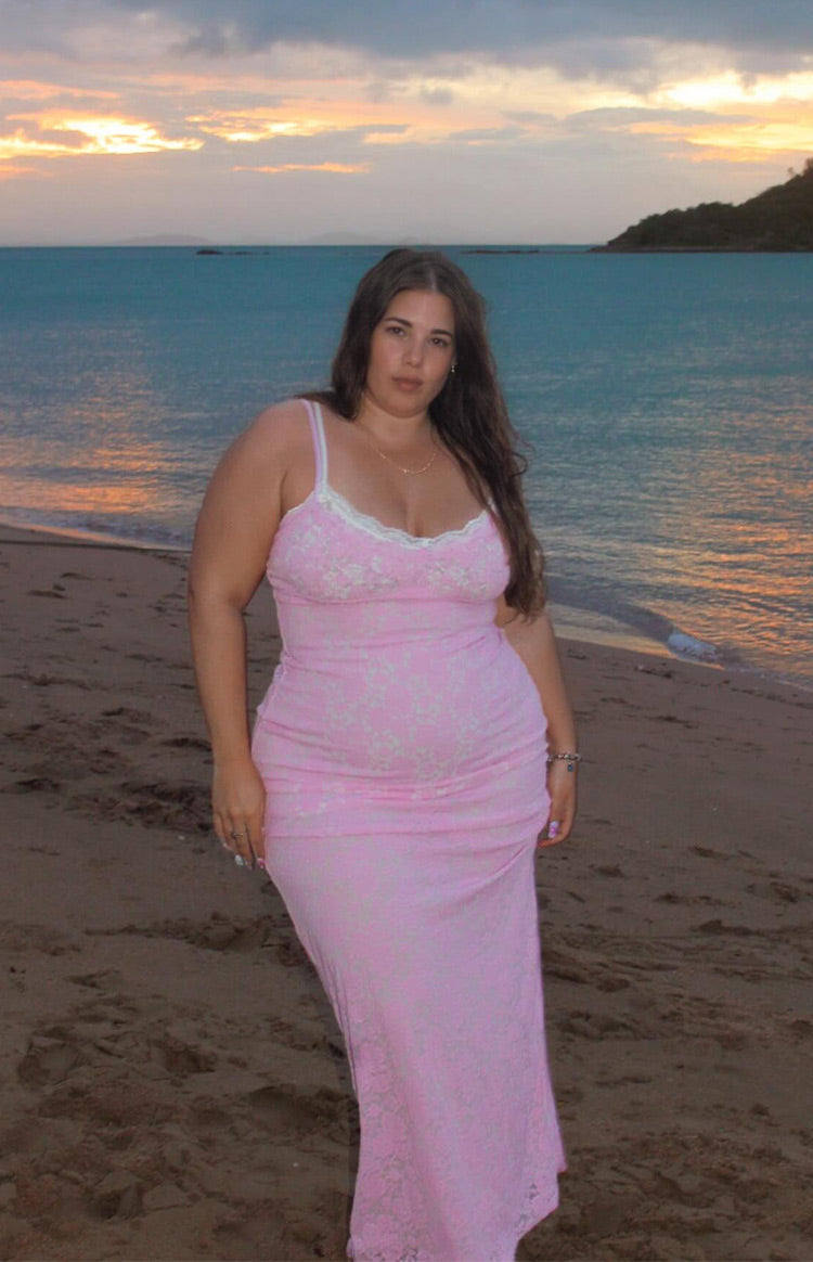 Kata Pink Lace Maxi Dress — 11