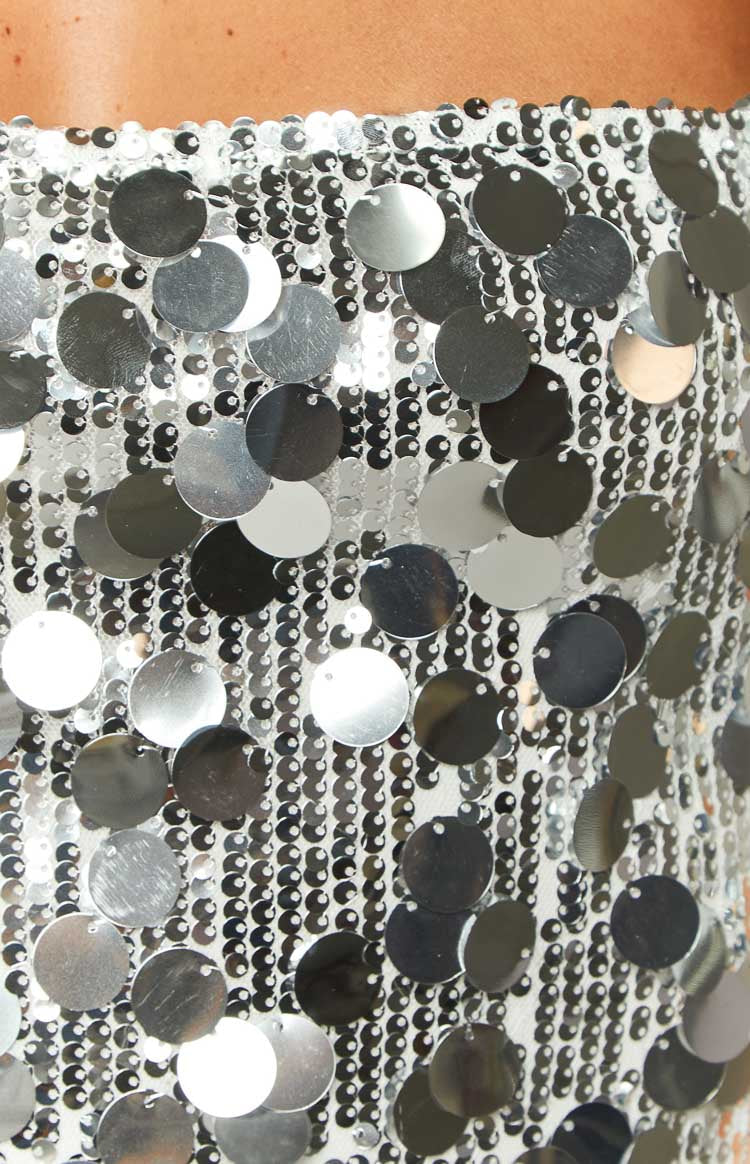 Radiant Silver Sparkle Mini Dress — 7