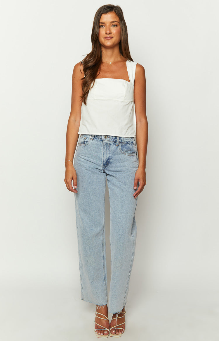 Kira White Tie Back Top — 3