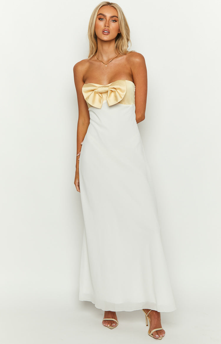 Honeydew Yellow Bow Maxi Dress — 3