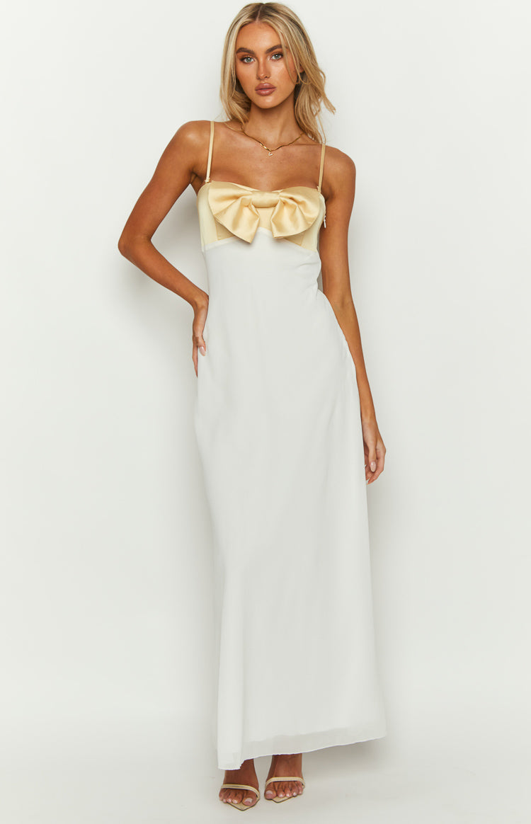 Honeydew Yellow Bow Maxi Dress — 2