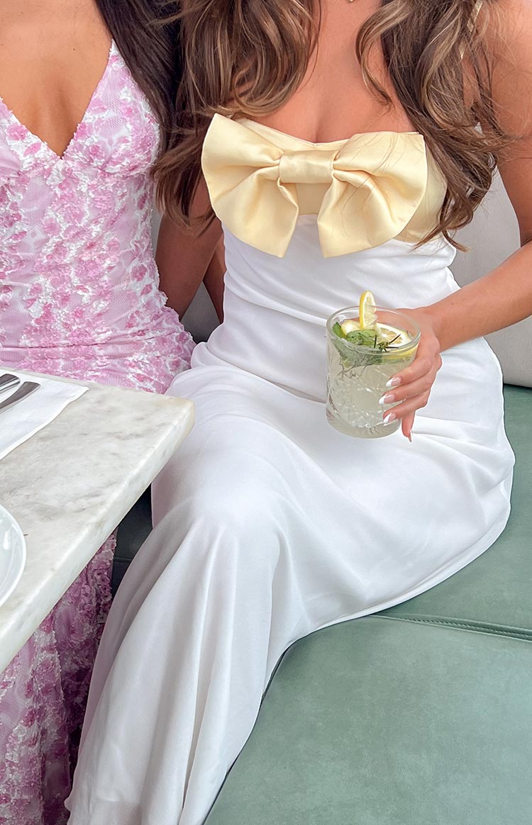 Honeydew Yellow Bow Maxi Dress — 7