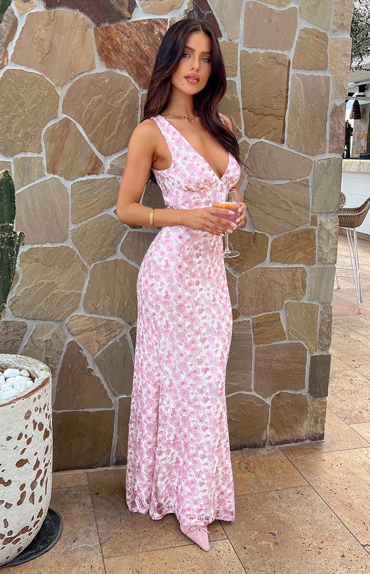 Farida Pink Lace Maxi Dress — 7