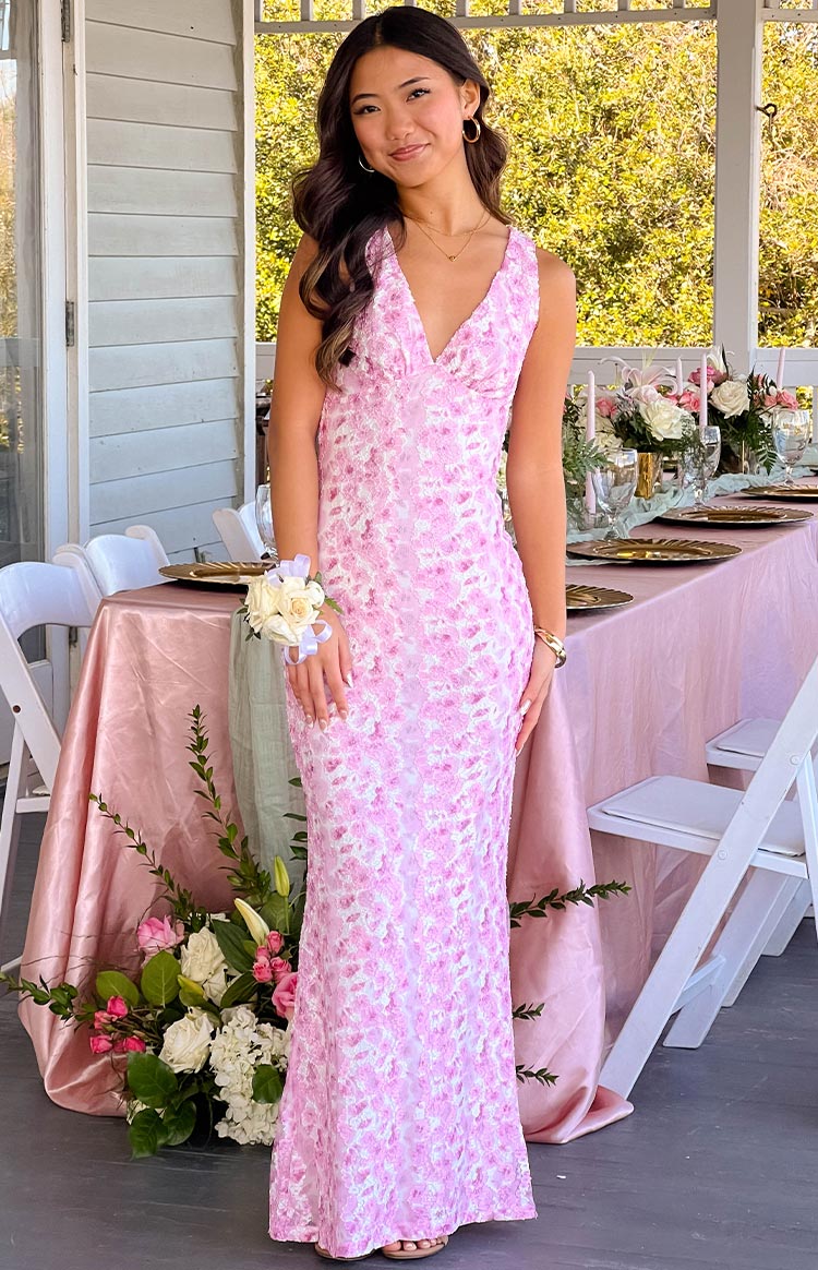 Farida Pink Lace Maxi Dress — 19