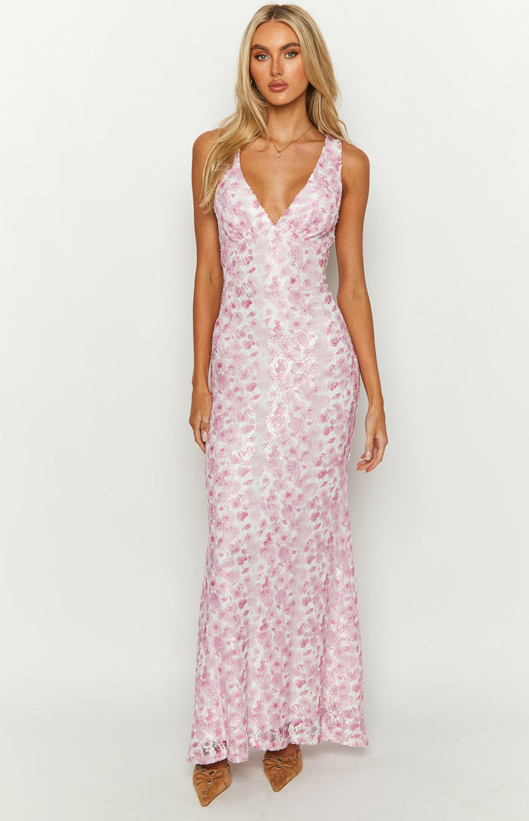 Farida Pink Lace Maxi Dress — 2