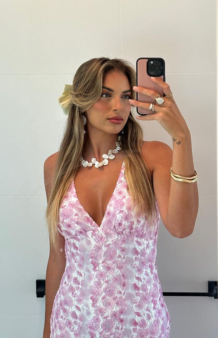 Farida Pink Lace Maxi Dress — 17