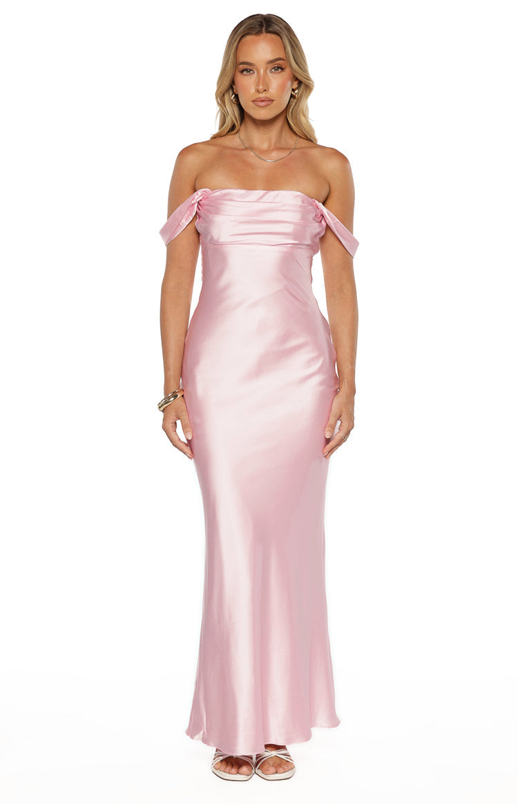 Ella Light Pink Off Shoulder Maxi Dress — 2