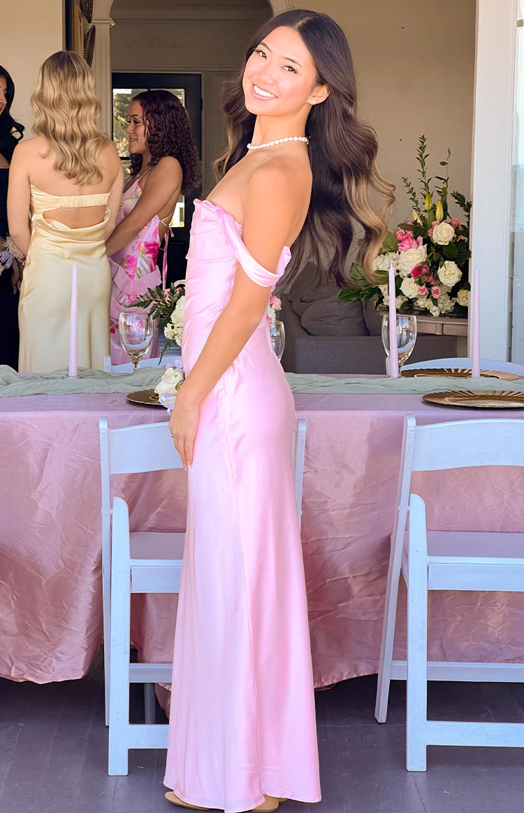 Ella Light Pink Off Shoulder Maxi Dress — 10