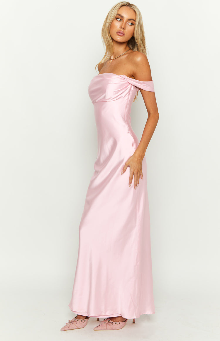 Ella Light Pink Off Shoulder Maxi Dress — 17