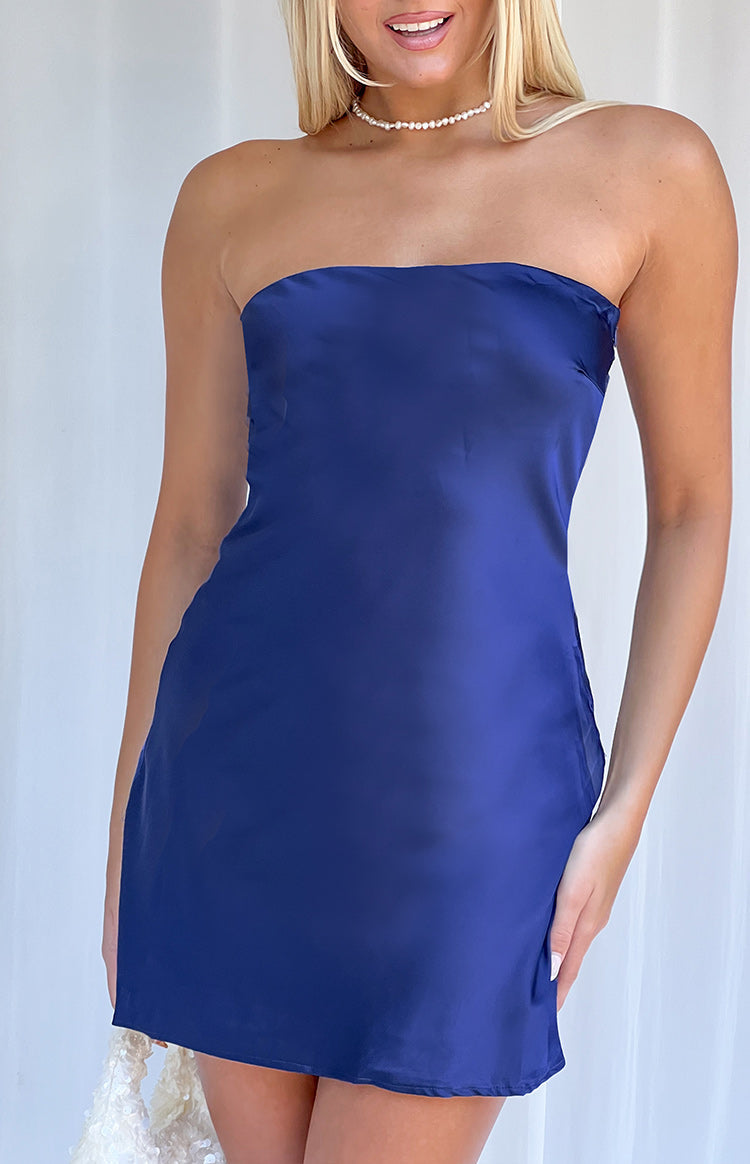 Ellie Navy Strapless Mini Dress — 1