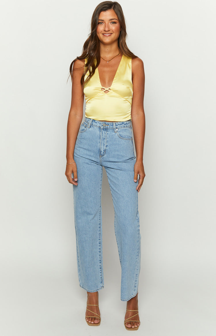 Daffodil Yellow Satin Top — 5