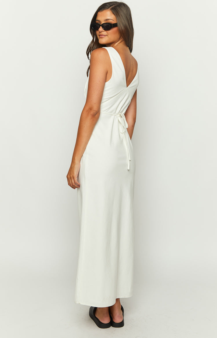 Verlaine White Linen Blend Maxi Dress — 5
